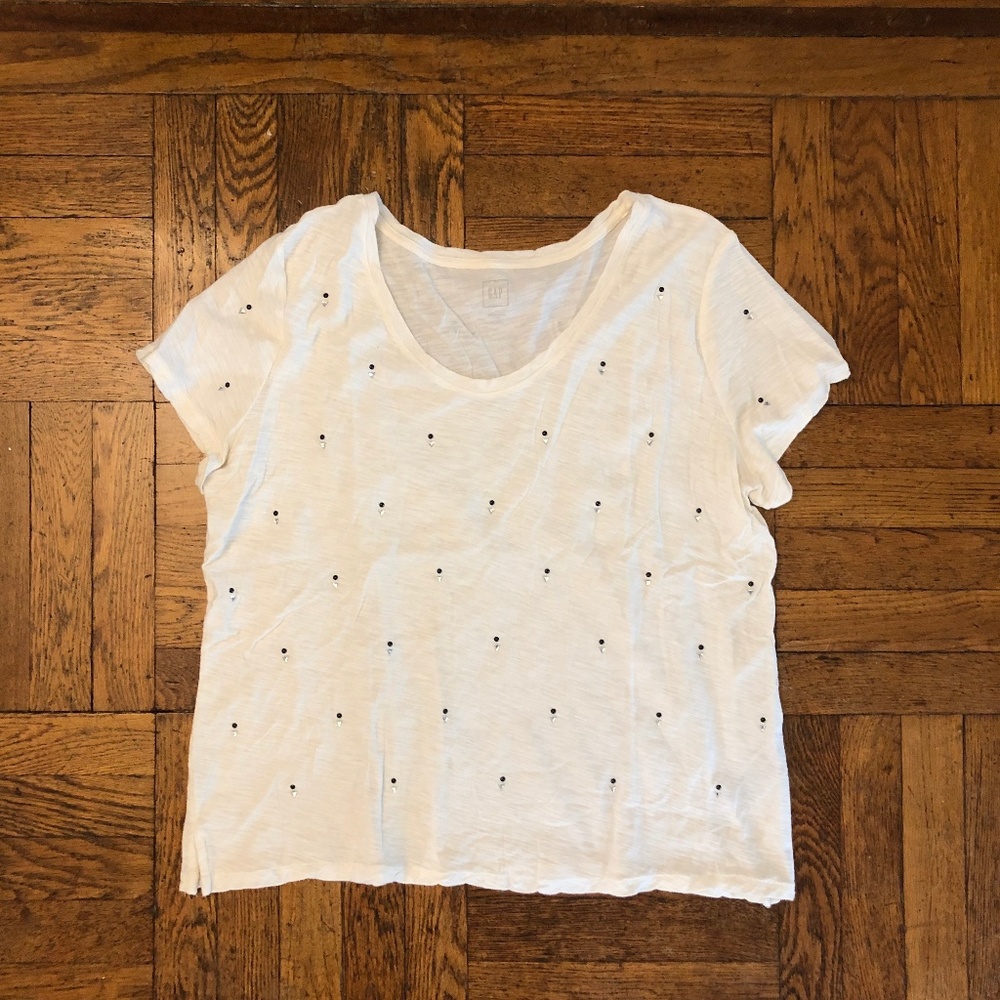 Gap Ladies T-Shirt with Rhinestone Pattern, sz L